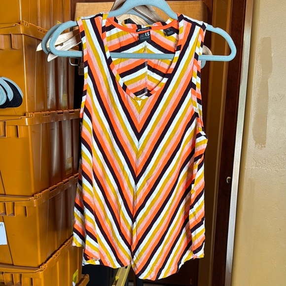 Scotch & Soda Tops - Scotch And Soda Chevron Stripe Tank Top Size S Yellow Orange White Maroon